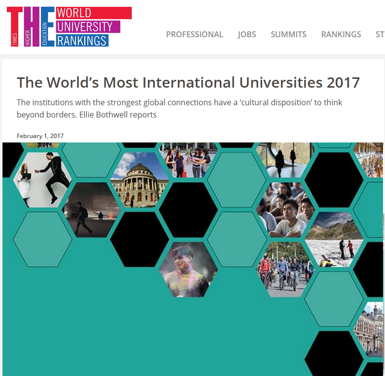 2017年“全球最国际化大学”完整榜单